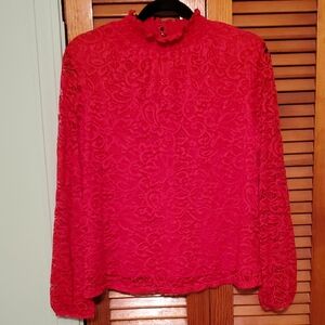 Zac & Rachel Vibrant Red Lace Blouse